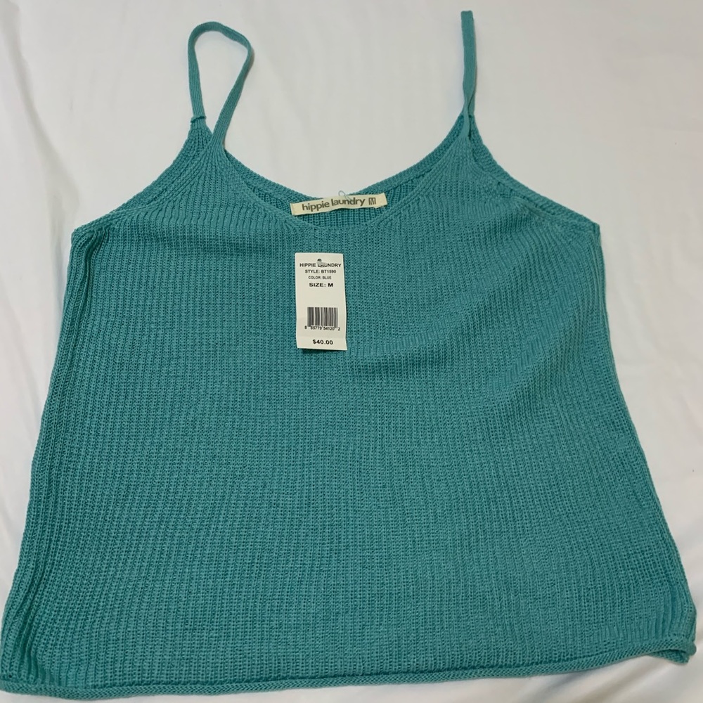 Hippie Laundry Knit Teal Camisol Top